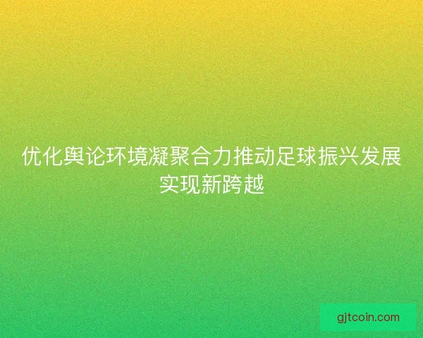 优化舆论环境凝聚合力推动足球振兴发展实现新跨越